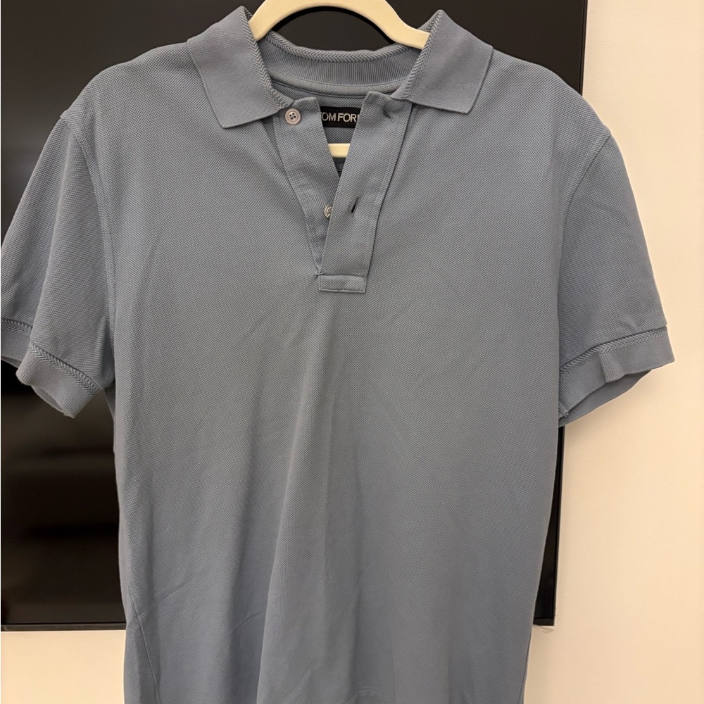 TOM FORD Men's Blue Polo Shirt Medium